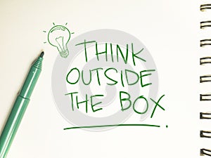 Think Outside The Box, Motivational Words Quotes Concept