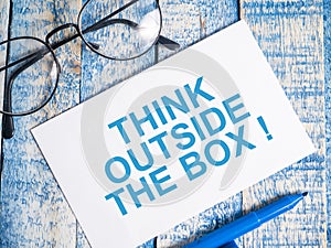 Think Outside The Box, Motivational Words Quotes Concept