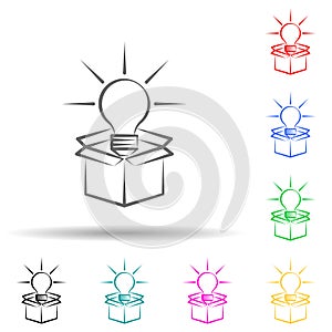 Think outside the box multi color set icon. Simple thin line, outline vector of education icons for ui and ux, website or mobile