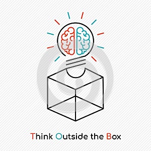 Think outside the box on new business idea concept