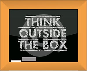 Think outside the box title blackboard