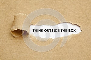 Think Outside The Box Torn Paper