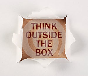 Think Outside The Box Torn Paper