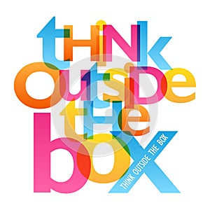 THINK OUTSIDE THE BOX typography poster