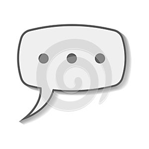 Think oval buble speech icon with three dots, vector cartoon comic buble speech think sign photo