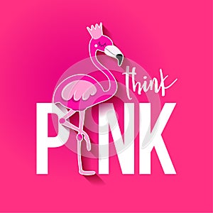 Think Pink Flamingo - Motivational quotes. photo