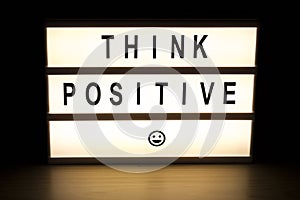 Think positive light box sign board