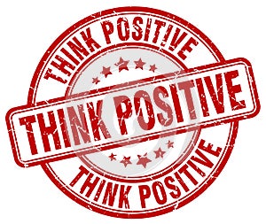 think positive red stamp