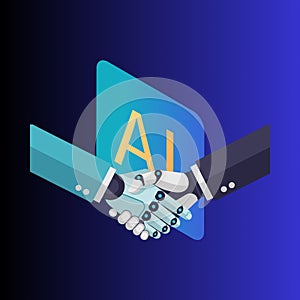 Futuristic Artificial Intelligence and Robotics Concept: