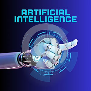 Futuristic Artificial Intelligence and Robotics Concept: