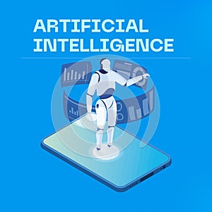 Futuristic Artificial Intelligence and Robotics Concept: