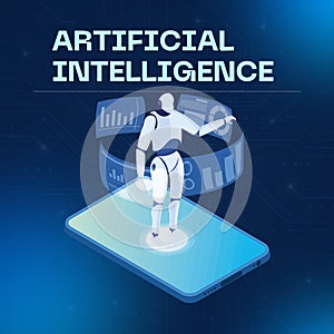 Futuristic Artificial Intelligence and Robotics Concept: