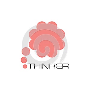 Thinker bubble mind symbol logo vector