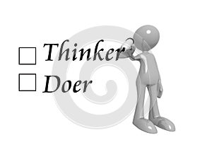 Thinker doer with man