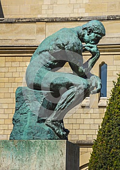 The Thinker sculpture. Rodin Museum, Paris, FRance