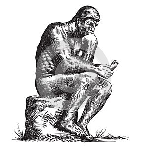 Thinker with a smartphone