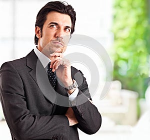 Thinking businessman