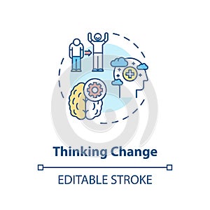 Thinking change concept icon