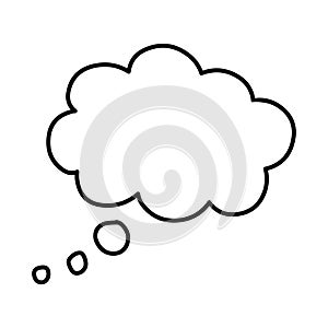 Thinking cloud,Thought cloud.Vector line art of thought cloud. photo