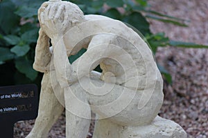 Thinking desperately Statue