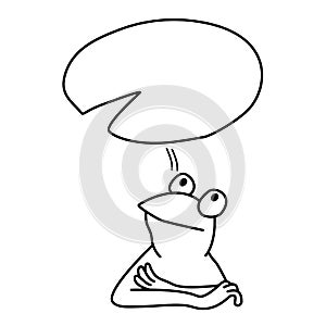 Thinking frog with bubble
