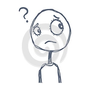 Thinking funny face draw