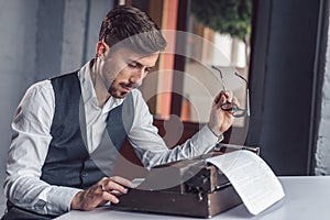 Thinking man in the office