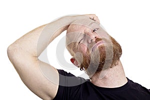 Thinking man scratching his head