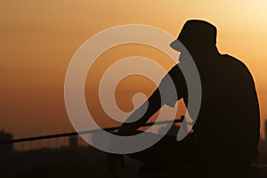 Thinking man silhouette