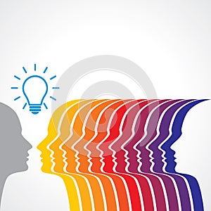 Thinking man silhouette with thought