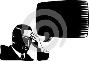 Thinking man with speech bubble