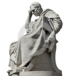 Thinking man statue photo