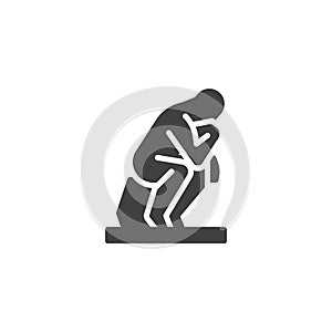Thinking man statue vector icon