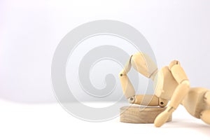 Thinking man in wood