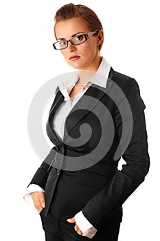 Thinking modern business woman