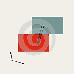 Thinking about moving to next level, abstract business vector concept. Minimal design illustration