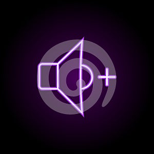 thinking about music neon icon. Elements of music set. Simple icon for websites, web design, mobile app, info graphics