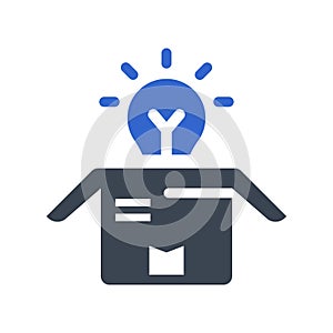 Thinking outside box icon