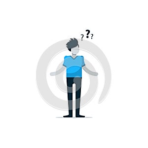 Thinking person about problem