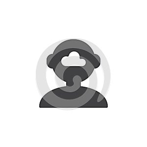 Thinking person vector icon