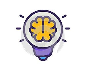 Thinking process thought single isolated icon with filled line and outline flat style