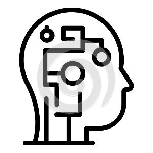 Thinking reflexion icon outline vector. Mind think