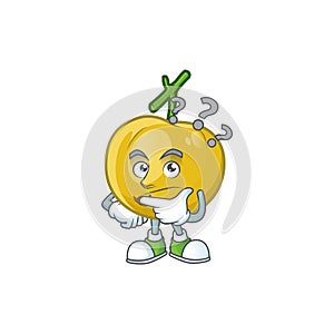 Thinking ripe araza cartoon with character mascot photo