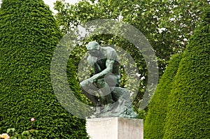 The thinking in Rodin museum in Paris