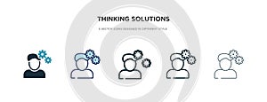 Thinking solutions icon in different style vector illustration. two colored and black thinking solutions vector icons designed in