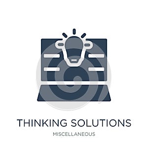 thinking solutions icon in trendy design style. thinking solutions icon isolated on white background. thinking solutions vector