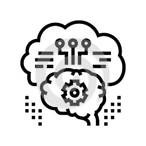 thinking system line icon vector illustration