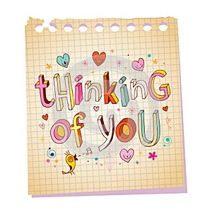 Thinking of you - notepad paper love message