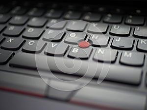 ThinkPad keyboard with red touch point