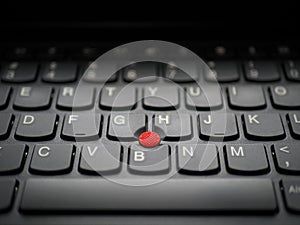 ThinkPad keyboard with red touch point